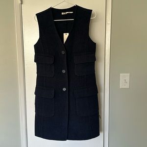 Leon Max Navy Wool Vest - Small